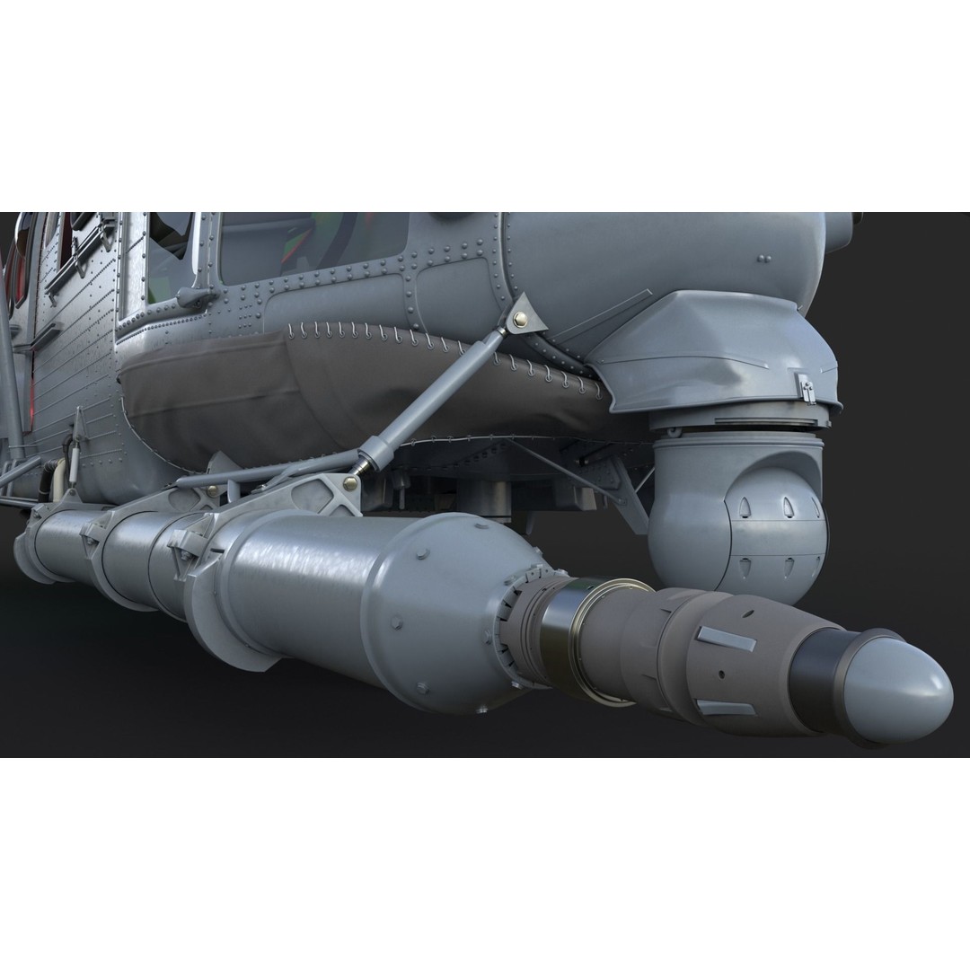 Eurocopter EC 725 Caracal 3D Model – High Poly Animated Helicopter, FBX, Blender - View 25