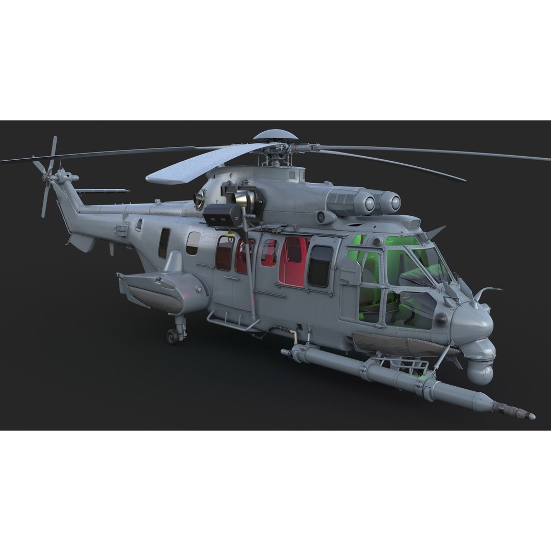 Eurocopter EC 725 Caracal 3D Model – High Poly Animated Helicopter, FBX, Blender - View 3