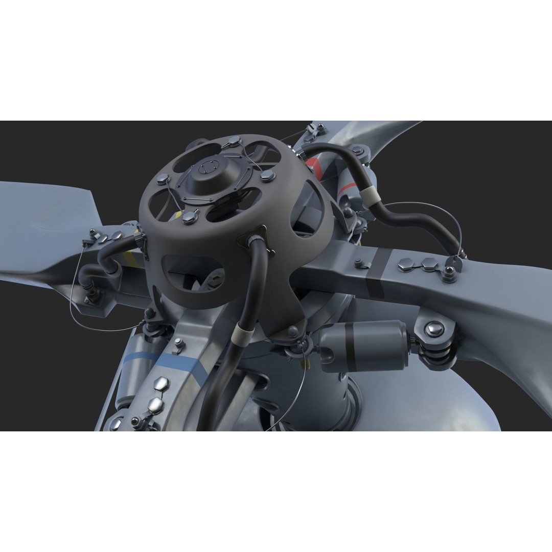 Eurocopter EC 725 Caracal 3D Model – High Poly Animated Helicopter, FBX, Blender - View 31