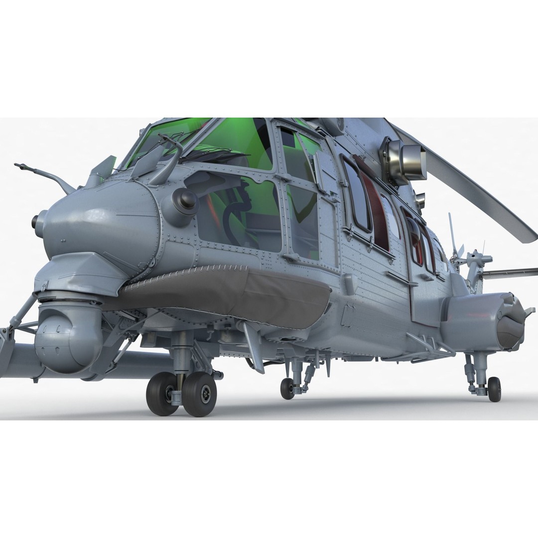 Eurocopter EC 725 Caracal 3D Model – High Poly Animated Helicopter, FBX, Blender - View 37