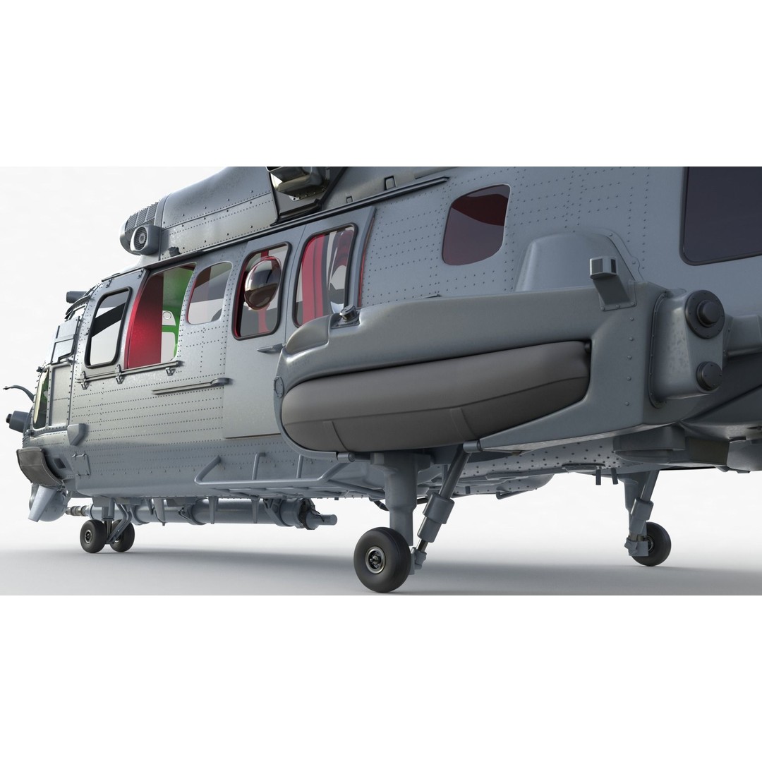 Eurocopter EC 725 Caracal 3D Model – High Poly Animated Helicopter, FBX, Blender - View 38