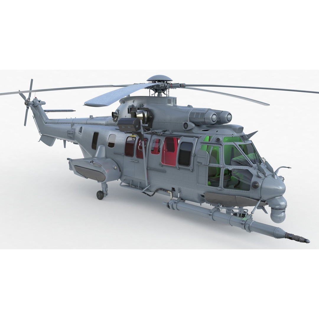 Eurocopter EC 725 Caracal 3D Model – High Poly Animated Helicopter, FBX, Blender - View 4