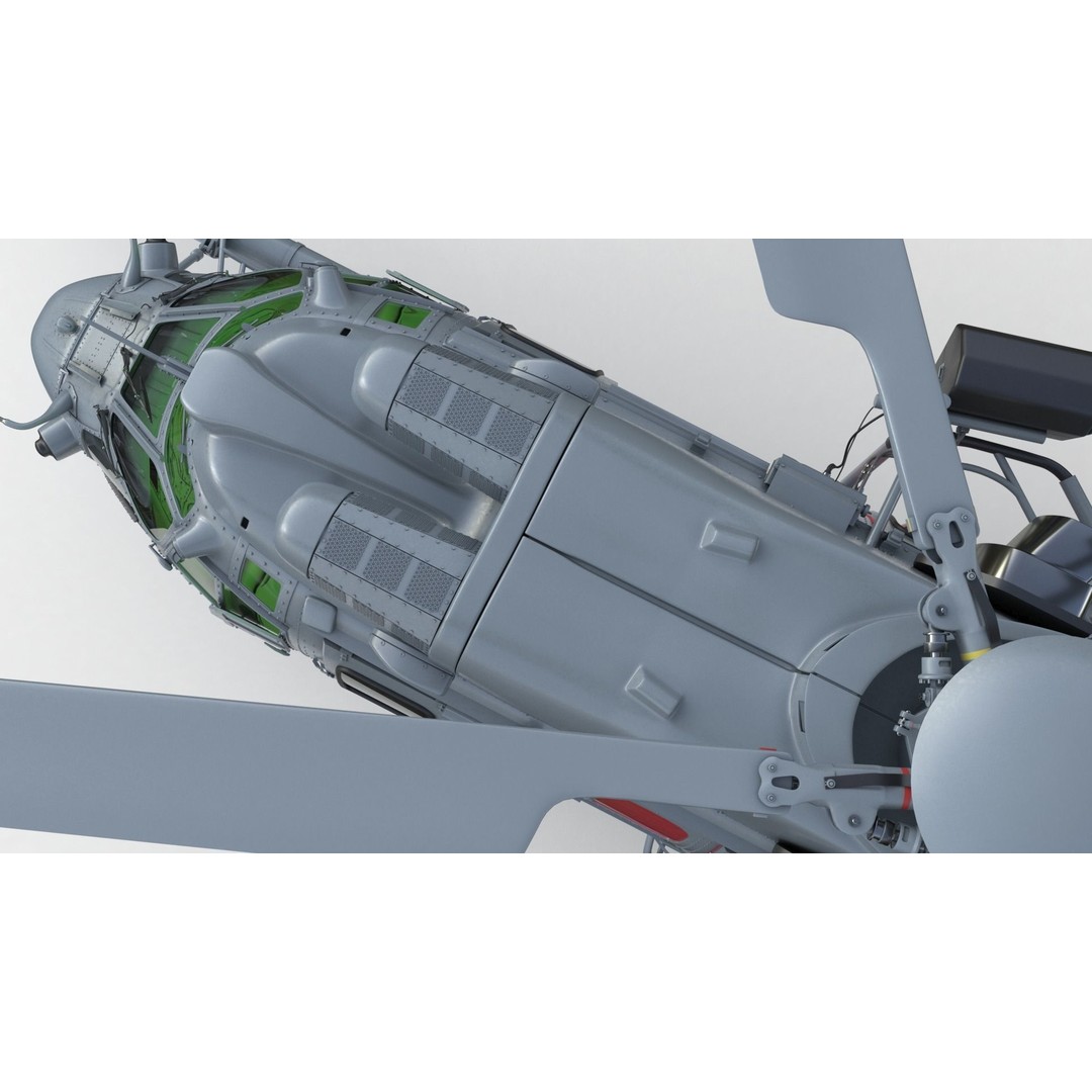 Eurocopter EC 725 Caracal 3D Model – High Poly Animated Helicopter, FBX, Blender - View 41