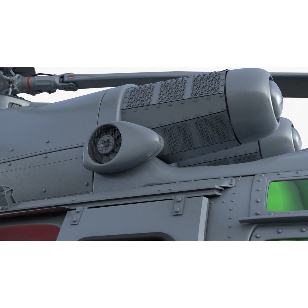 Eurocopter EC 725 Caracal 3D Model – High Poly Animated Helicopter, FBX, Blender - View 44