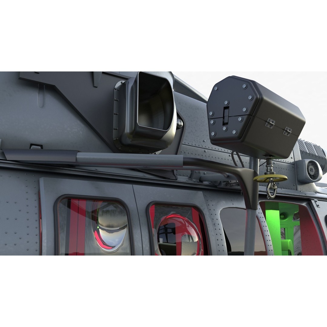 Eurocopter EC 725 Caracal 3D Model – High Poly Animated Helicopter, FBX, Blender - View 45