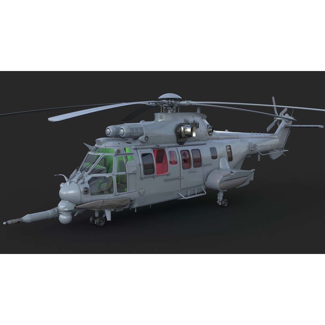 Eurocopter EC 725 Caracal 3D Model – High Poly Animated Helicopter, FBX, Blender - View 5