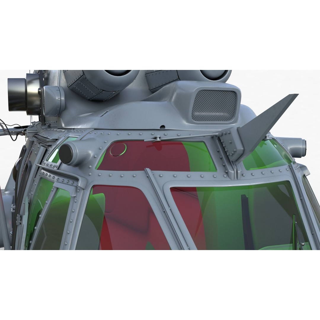 Eurocopter EC 725 Caracal 3D Model – High Poly Animated Helicopter, FBX, Blender - View 50