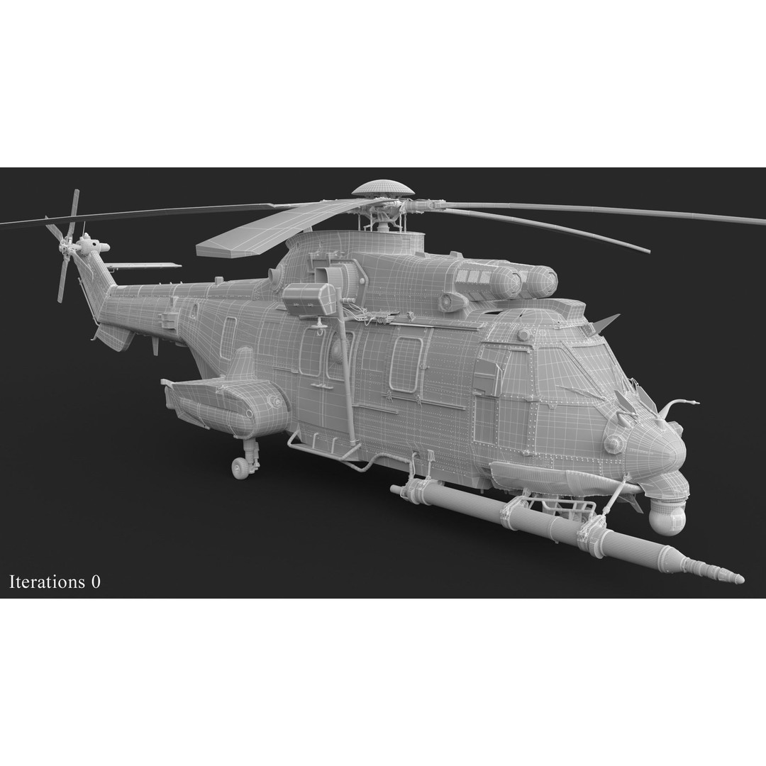 Eurocopter EC 725 Caracal 3D Model – High Poly Animated Helicopter, FBX, Blender - View 51
