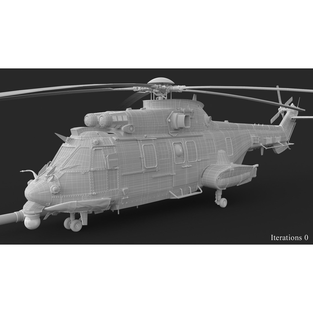Eurocopter EC 725 Caracal 3D Model – High Poly Animated Helicopter, FBX, Blender - View 54