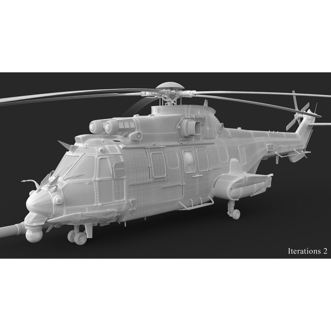 Eurocopter EC 725 Caracal 3D Model – High Poly Animated Helicopter, FBX, Blender - View 56