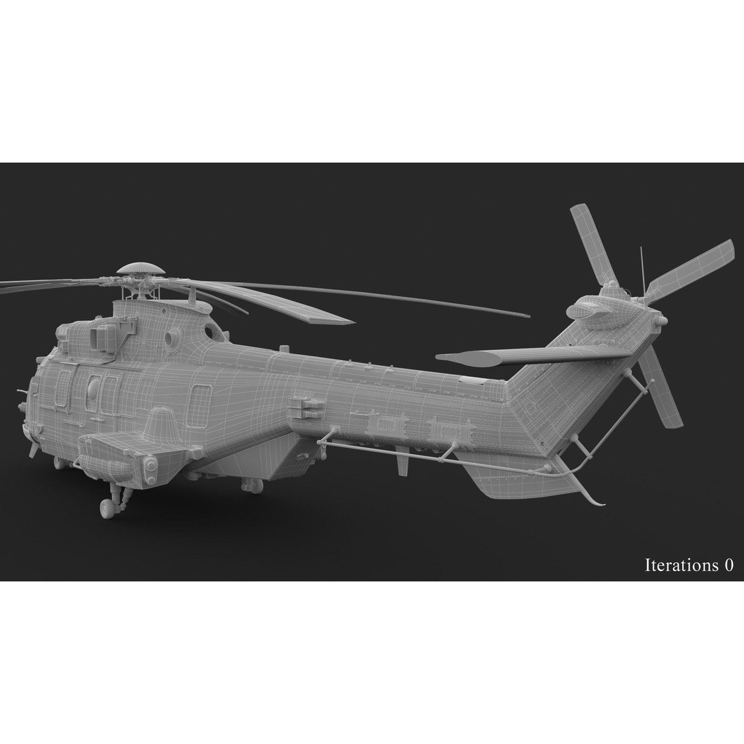 Eurocopter EC 725 Caracal 3D Model – High Poly Animated Helicopter, FBX, Blender - View 57