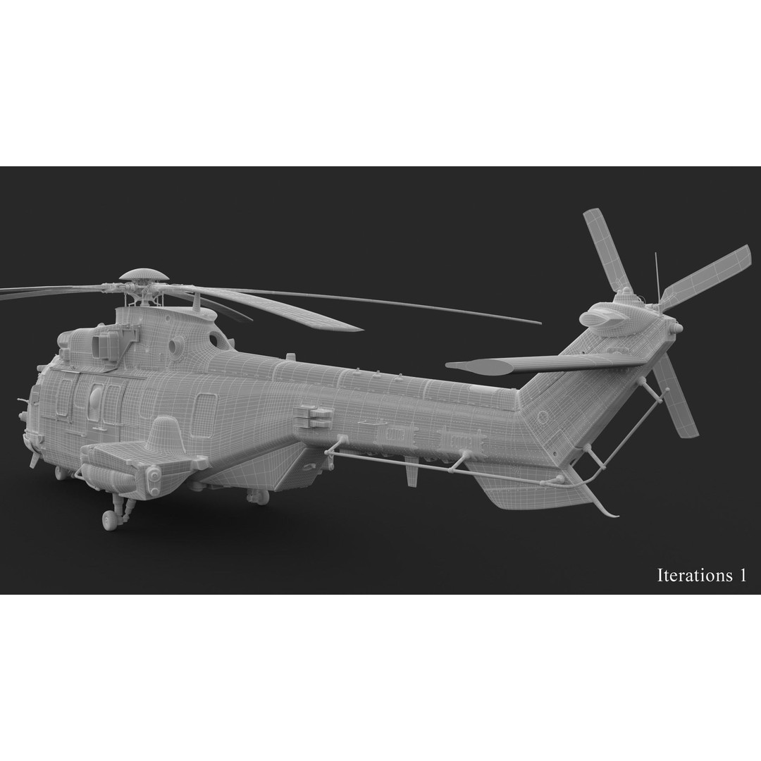 Eurocopter EC 725 Caracal 3D Model – High Poly Animated Helicopter, FBX, Blender - View 58