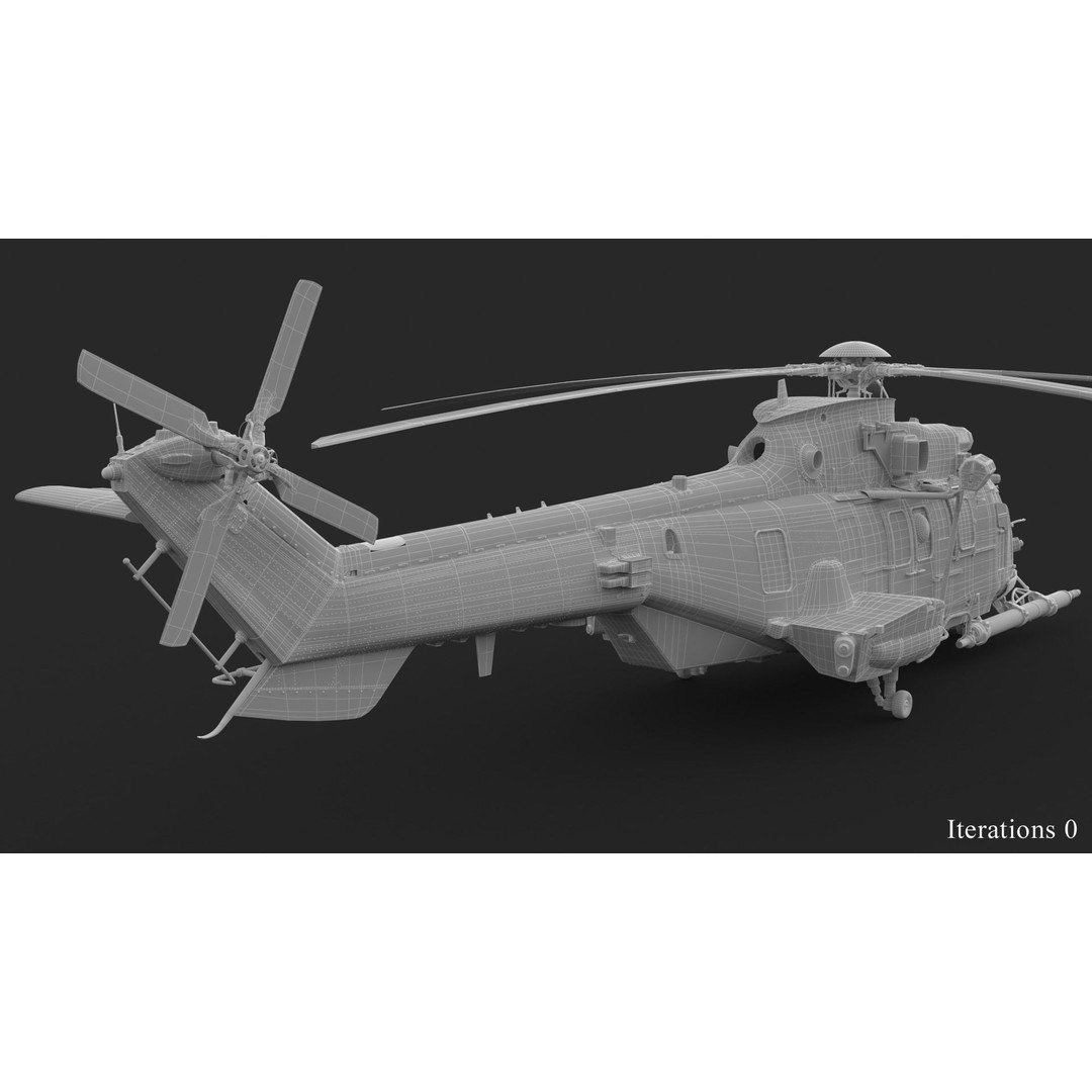 Eurocopter EC 725 Caracal 3D Model – High Poly Animated Helicopter, FBX, Blender - View 60