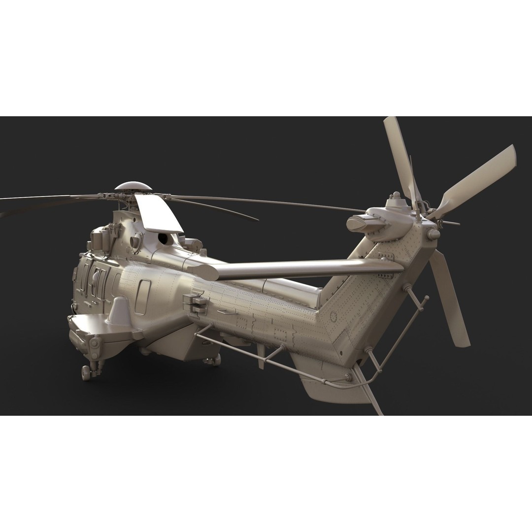 Eurocopter EC 725 Caracal 3D Model – High Poly Animated Helicopter, FBX, Blender - View 65