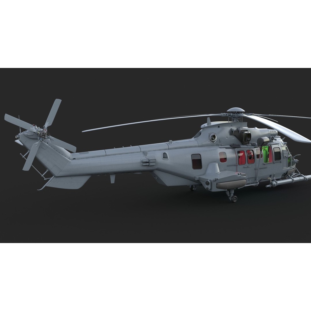 Eurocopter EC 725 Caracal 3D Model – High Poly Animated Helicopter, FBX, Blender - View 7