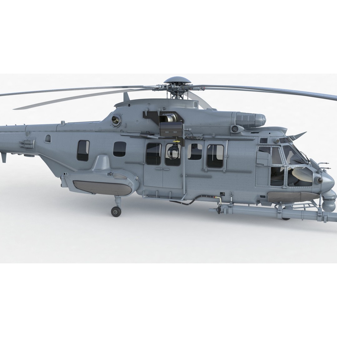 Eurocopter EC 725 Caracal 3D Model – High Poly Animated Helicopter, FBX, Blender - View 79