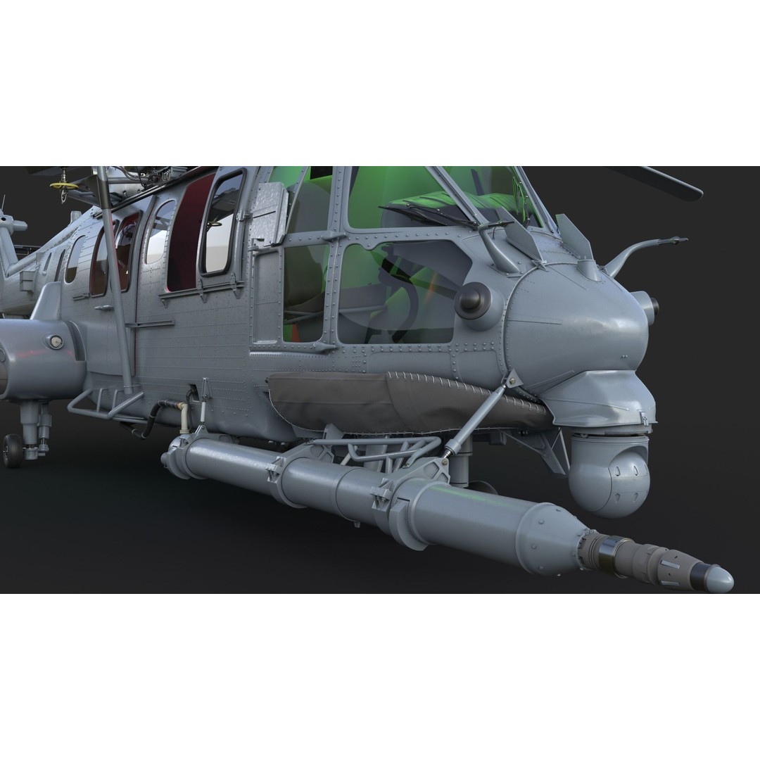 Eurocopter EC 725 Caracal 3D Model – High Poly Animated Helicopter, FBX, Blender - View 8