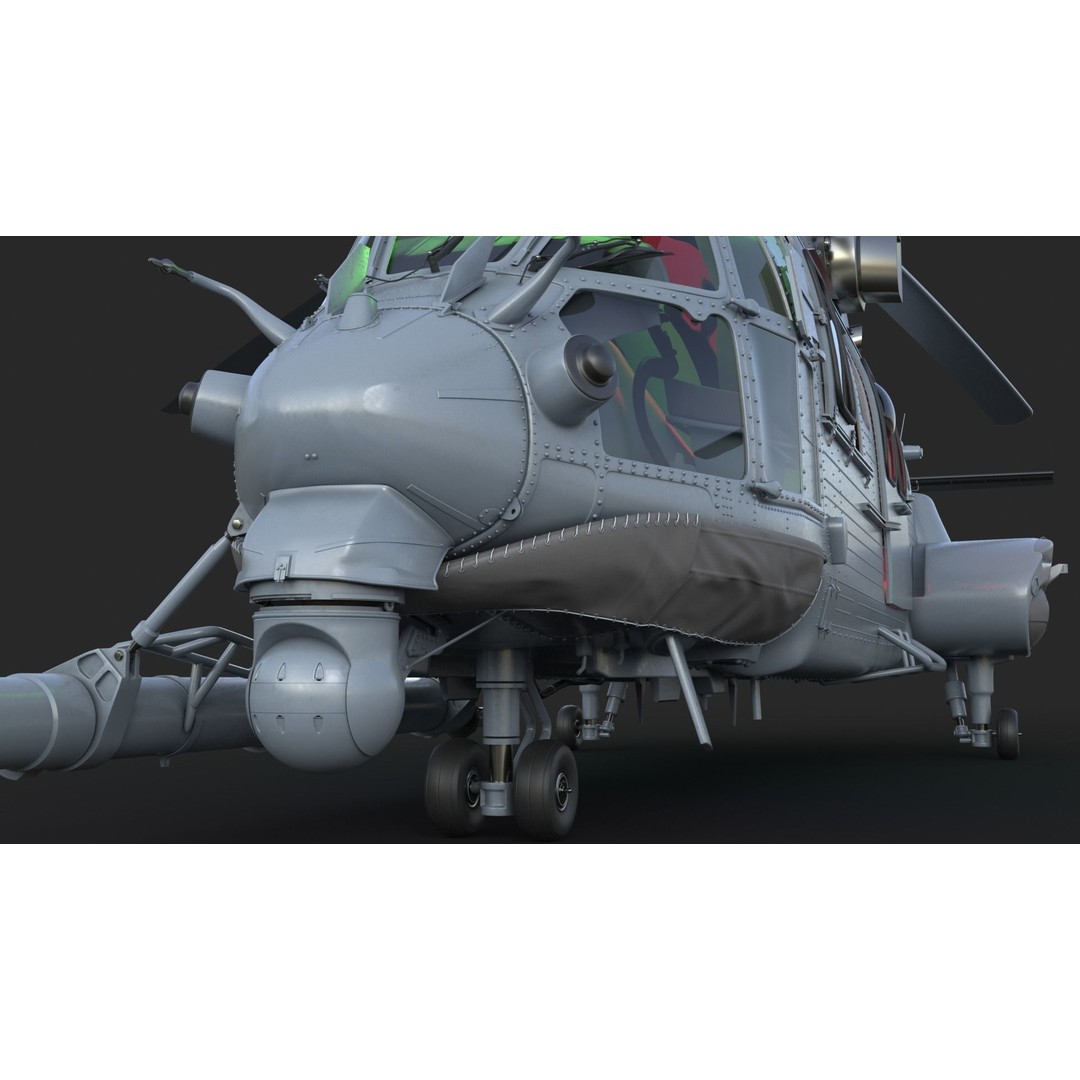 Eurocopter EC 725 Caracal 3D Model – High Poly Animated Helicopter, FBX, Blender - View 9