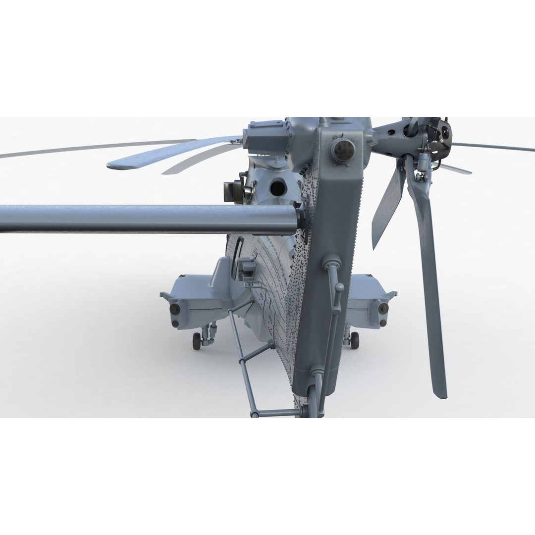 Eurocopter EC 725 Caracal 3D Model – High Poly Animated Helicopter, FBX, Blender - View 90
