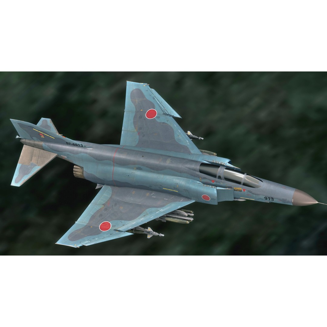 F4 Phantom 2 3D Model – Low Poly Military Aircraft, Rigged, Blender - View 10
