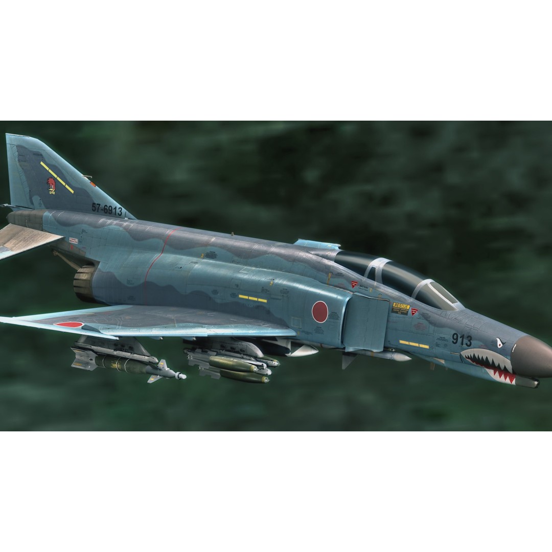 F4 Phantom 2 3D Model – Low Poly Military Aircraft, Rigged, Blender - View 13