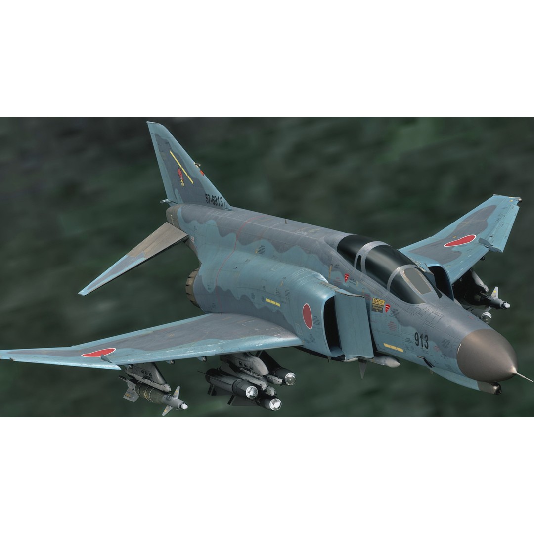 F4 Phantom 2 3D Model – Low Poly Military Aircraft, Rigged, Blender - View 16