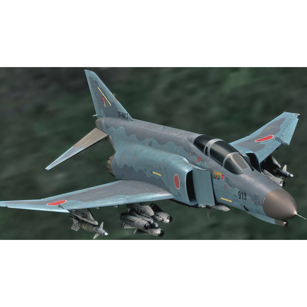 F4 Phantom 2 3D Model – Low Poly Military Aircraft, Rigged, Blender - View 17