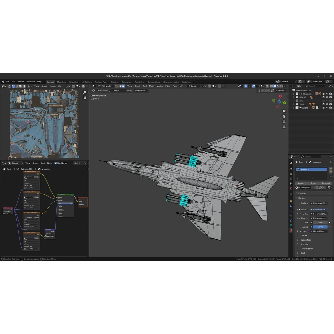 F4 Phantom 2 3D Model – Low Poly Military Aircraft, Rigged, Blender - View 19
