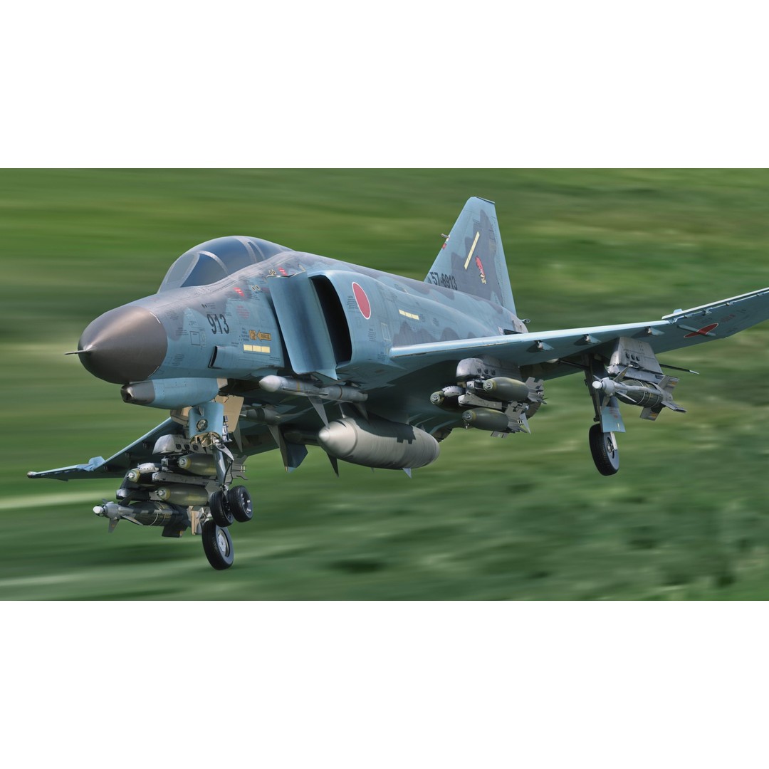 F4 Phantom 2 3D Model – Low Poly Military Aircraft, Rigged, Blender - View 3