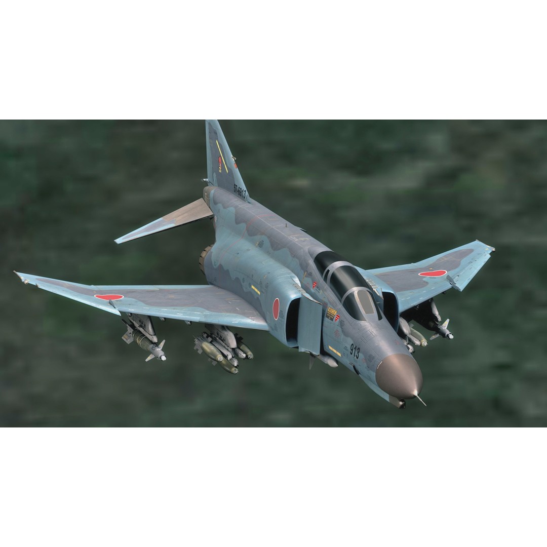 F4 Phantom 2 3D Model – Low Poly Military Aircraft, Rigged, Blender - View 4