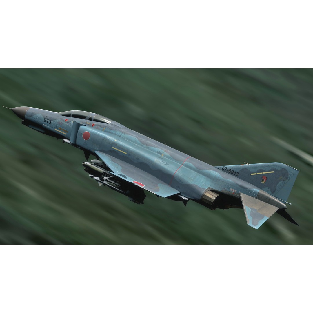 F4 Phantom 2 3D Model – Low Poly Military Aircraft, Rigged, Blender - View 5