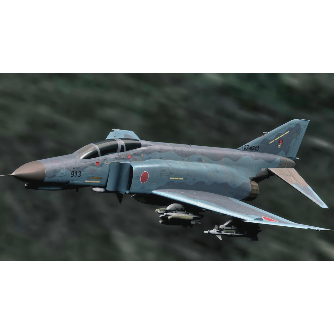 F4 Phantom 2 3D Model – Low Poly Military Aircraft, Rigged, Blender - View 7