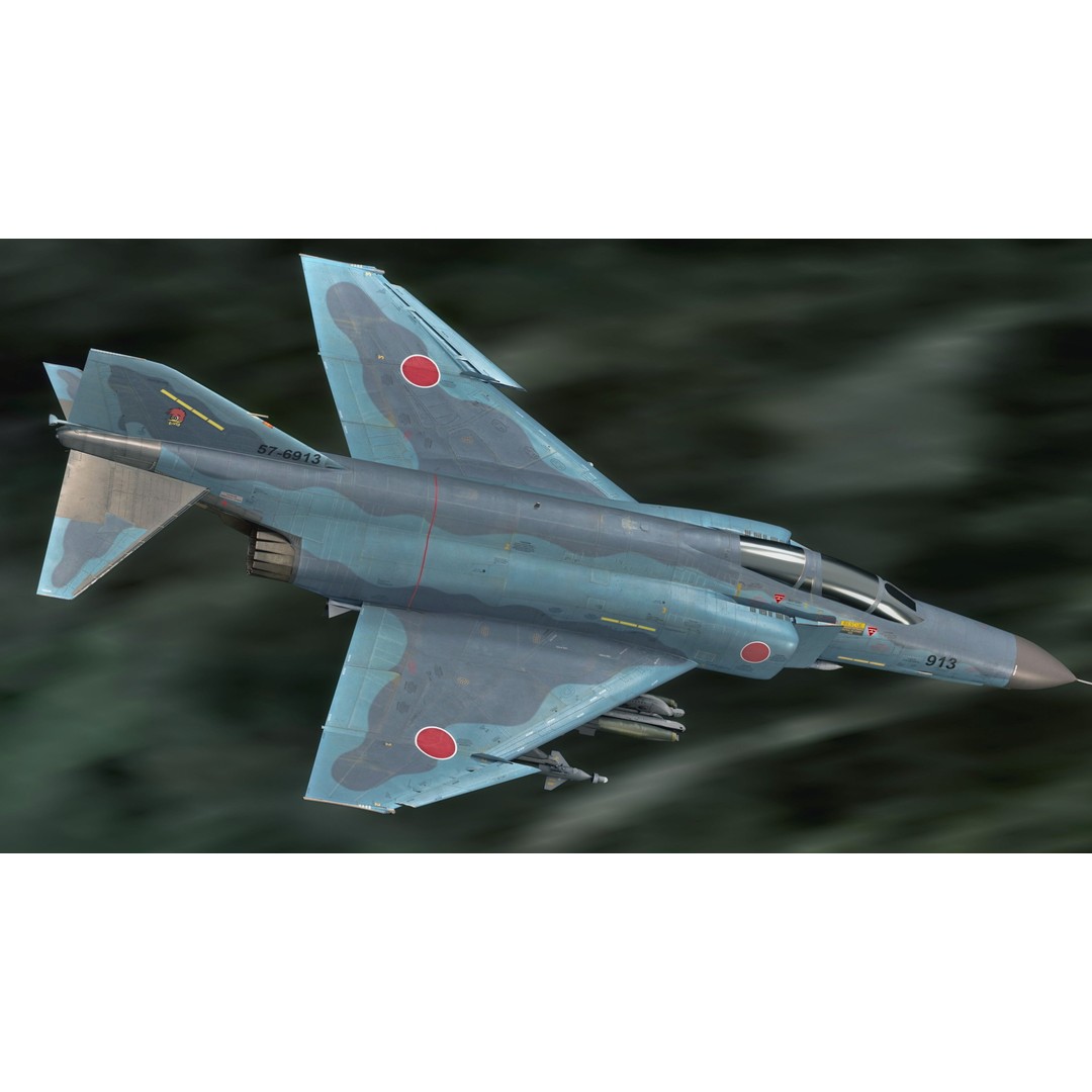 F4 Phantom 2 3D Model – Low Poly Military Aircraft, Rigged, Blender - View 9