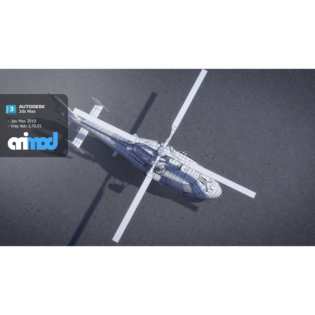 TW Helicopter 3D Model – High Poly PBR Aircraft Asset, FBX - View 10