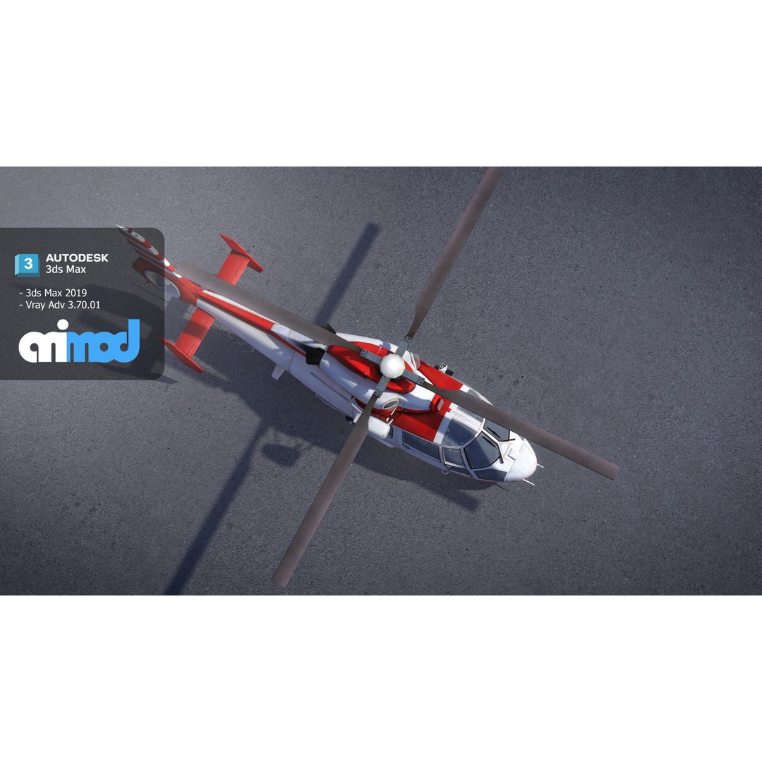 TW Helicopter 3D Model – High Poly PBR Aircraft Asset, FBX - View 5