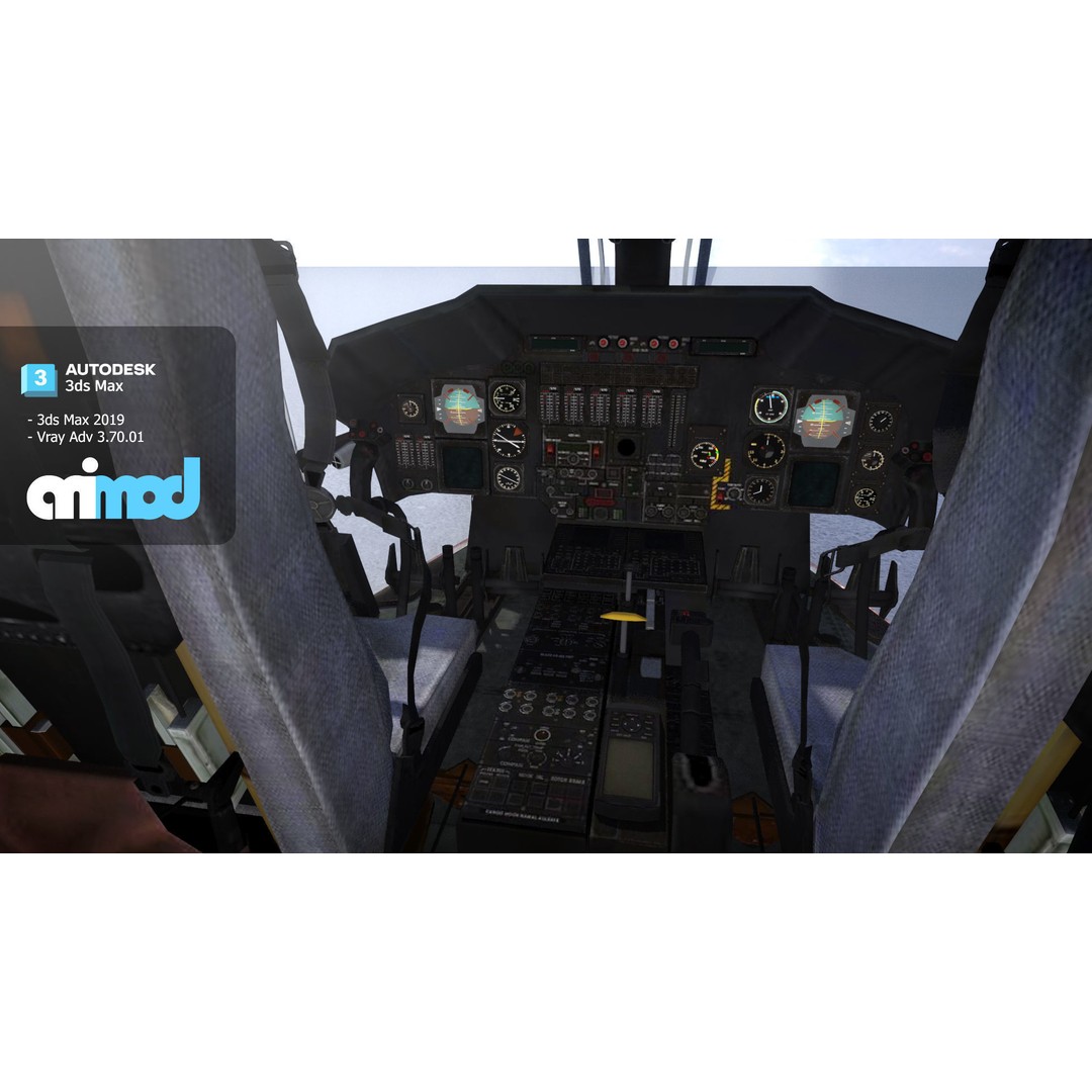 TW Helicopter 3D Model – High Poly PBR Aircraft Asset, FBX - View 6