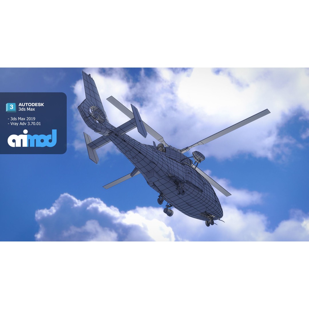 TW Helicopter 3D Model – High Poly PBR Aircraft Asset, FBX - View 8