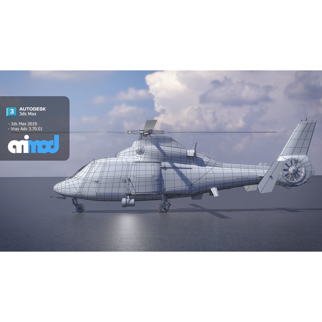 TW Helicopter 3D Model – High Poly PBR Aircraft Asset, FBX - View 9