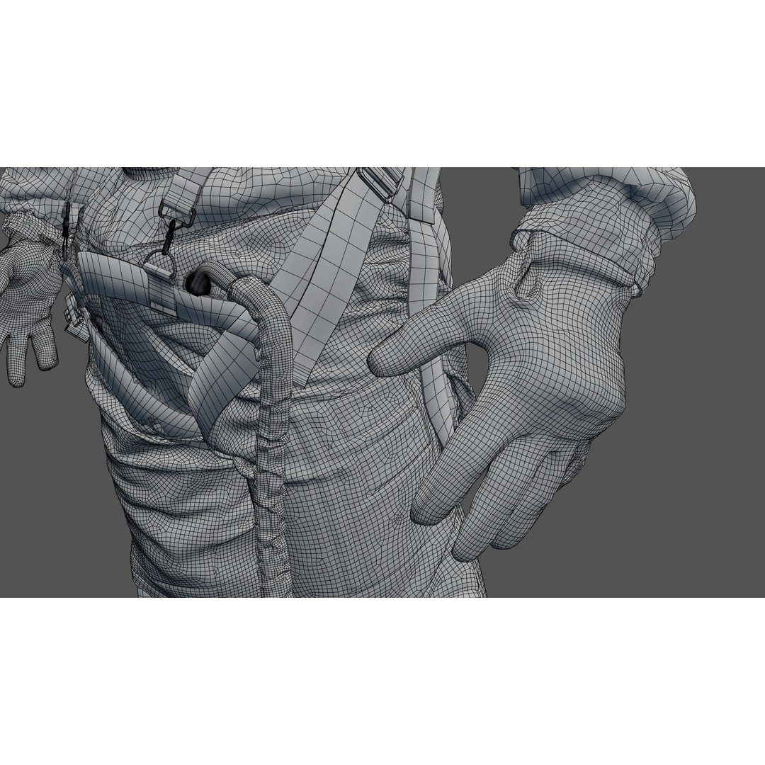 F35 Pilot 3D Model – High Poly Game-Ready Character, PBR Textures