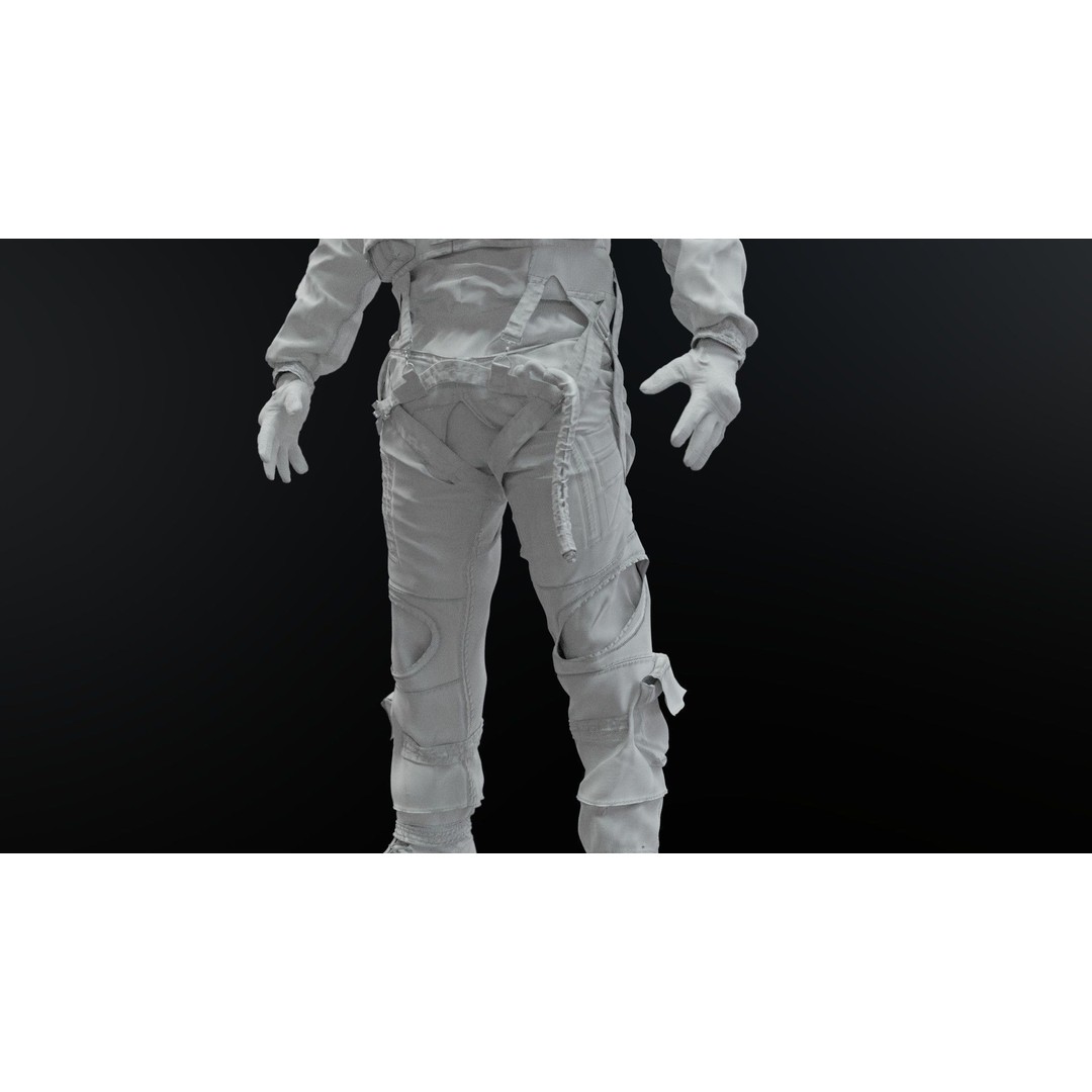 F35 Pilot 3D Model – High Poly Game-Ready Character, PBR Textures - View 10