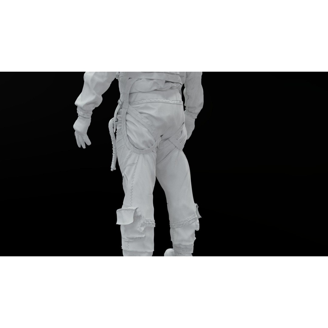 F35 Pilot 3D Model – High Poly Game-Ready Character, PBR Textures - View 12