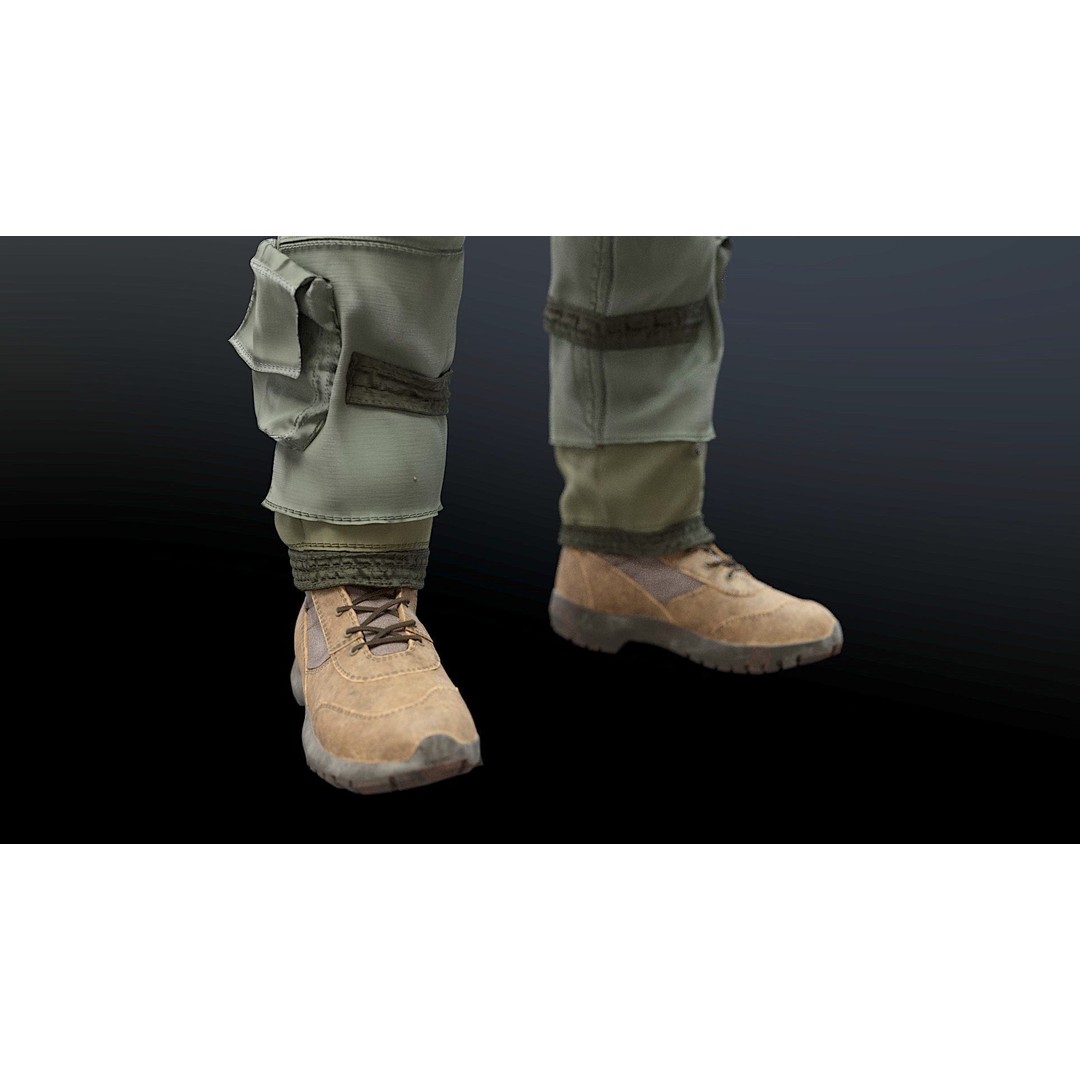 F35 Pilot 3D Model – High Poly Game-Ready Character, PBR Textures - View 13