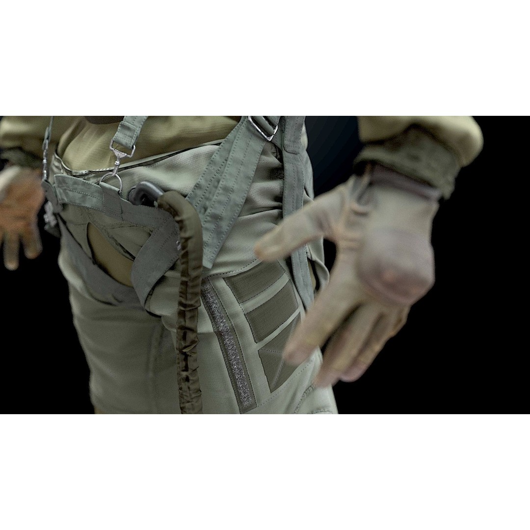 F35 Pilot 3D Model – High Poly Game-Ready Character, PBR Textures - View 15