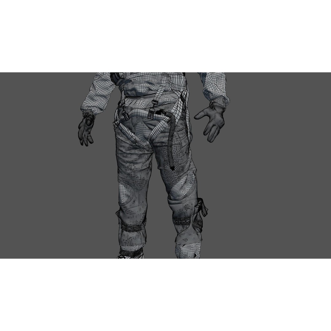 F35 Pilot 3D Model – High Poly Game-Ready Character, PBR Textures - View 23