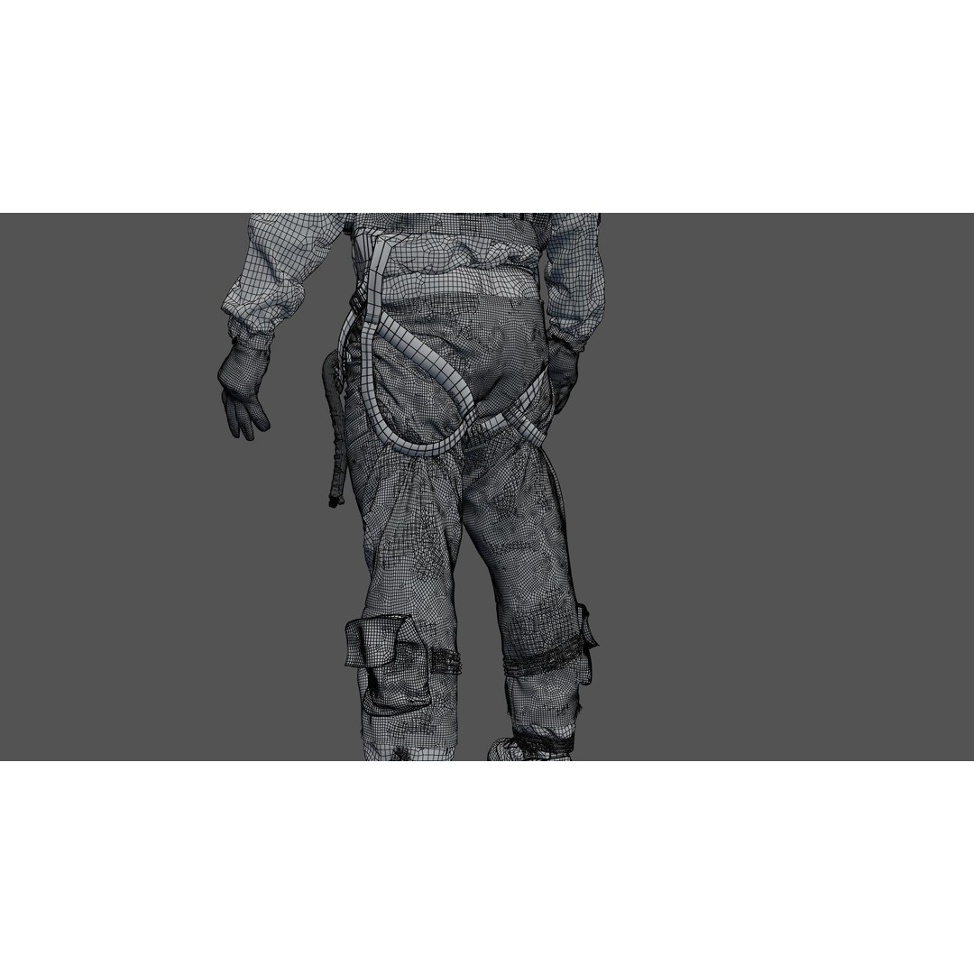 F35 Pilot 3D Model – High Poly Game-Ready Character, PBR Textures - View 26