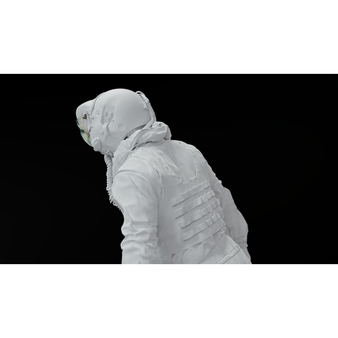 F35 Pilot 3D Model – High Poly Game-Ready Character, PBR Textures - View 8