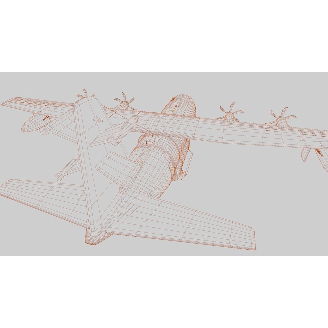Lockheed Martin EC-130J 3D Model – Low Poly Military Aircraft, FBX