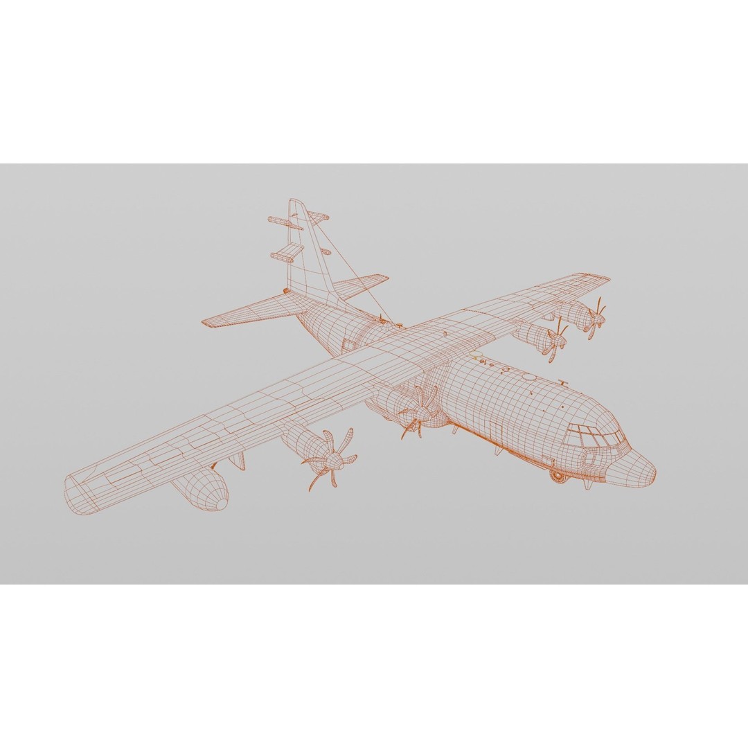 Lockheed Martin EC-130J 3D Model – Low Poly Military Aircraft, FBX - View 10