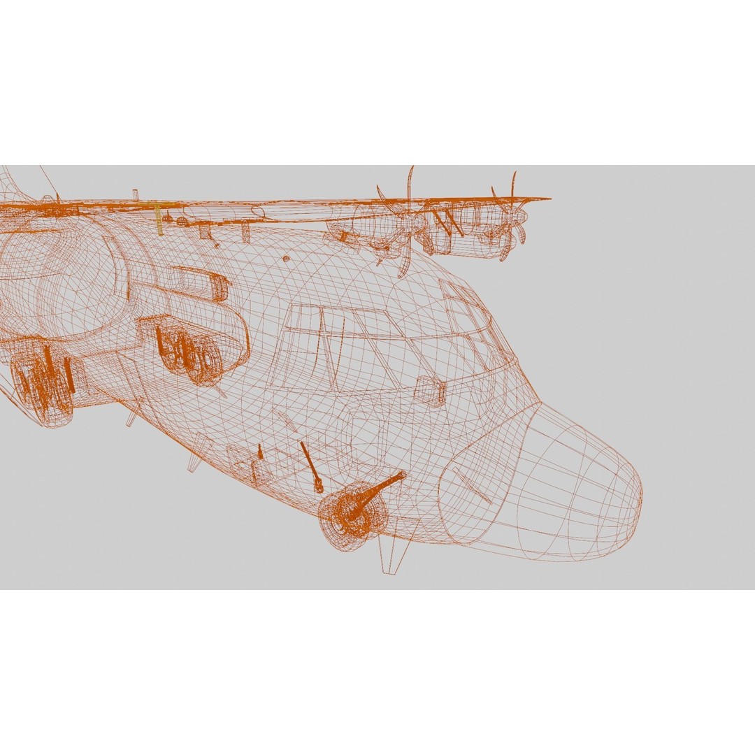 Lockheed Martin EC-130J 3D Model – Low Poly Military Aircraft, FBX - View 105