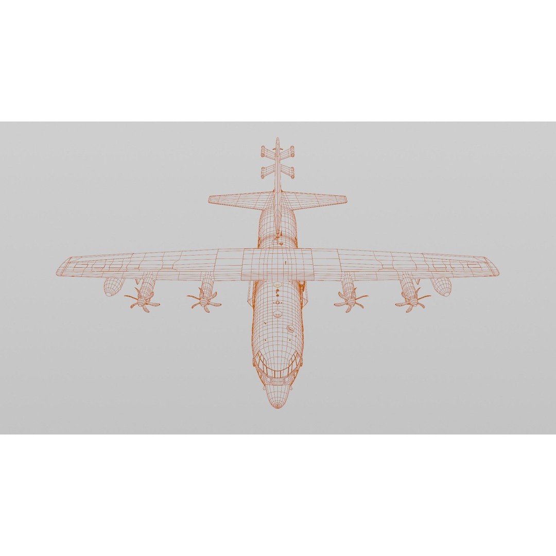 Lockheed Martin EC-130J 3D Model – Low Poly Military Aircraft, FBX - View 11